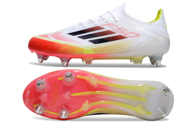 Adidas F50 Elite SG Low-Tops Football Boots - White/Red/Yellow