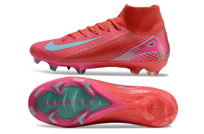 Nike Air Zoom Mercurial Superfly 10 Elite FG High-Tops Football Boots - Red/Jade/White