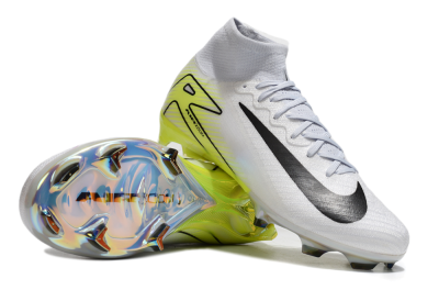 Nike Air Zoom Mercurial Superfly 10 Elite FG High-Tops Football Boots - White/Black/Yellow