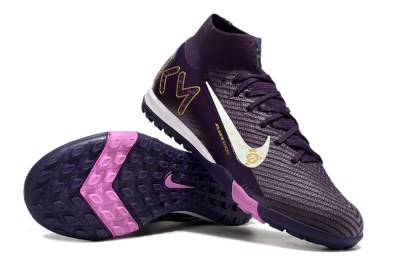 Nike Air Zoom Mercurial Superfly 10 Elite TF High-Tops Football Shoes - Purple/White/Gold