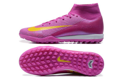 Nike Air Zoom Mercurial Superfly 10 Elite TF High-Tops Football Shoes - PurpleYellow/White