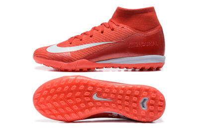 Nike Air Zoom Mercurial Superfly 10 Elite TF High-Tops Football Shoes - Red/White