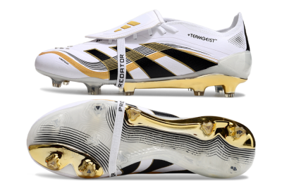 Adidas Predator Elite Foldover Tongue FG Low-Tops Football Boots - White/Black/Gold