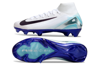Nike Air Zoom Mercurial Superfly 10 Elite FG High-Tops Football Boots - White/Purple/Blue