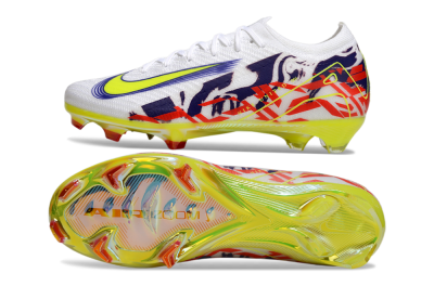 Nike Air Zoom Mercurial Vapor 16 Elite FG Low-Tops Football Boots - White/Blue/Yellow