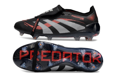 Adidas Predator Elite 25 Foldover Tongue FG Low-Tops Football Boots - Black/Red/Grey