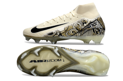 Nike Air Zoom Mercurial Superfly 10 Elite FG High-Tops Football Boots - Beige/Black/Yellow