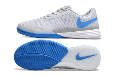 Nike Lunar Gato 2 IC Low-Tops Football Shoes - Grey/Blue/White