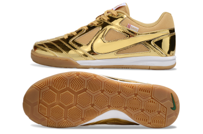 Nike Street Gato IC Low-Tops Football Shoes - Gold/White/Brown