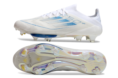 Adidas F50+ Elite Lightstrike Pro FG Low-Tops Football Boots - Beige/White/Blue