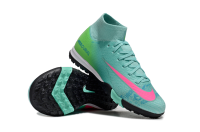 Nike Air Zoom Mercurial Superfly 10 Elite TF High-Tops Football Shoes - Jade/Pink/Yellow