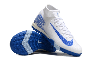 Nike Air Zoom Mercurial Superfly 10 Elite TF High-Tops Football Shoes - White/Blue