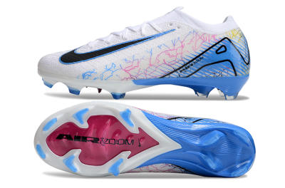 Nike Air Zoom Mercurial Vapor 16 Elite FG Low-Tops Football Boots - White/Black/Blue/Pink/Yellow