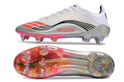 Messi x Adidas F50 Elite 2025 SG Low-Tops Football Boots - Silver/White/Black