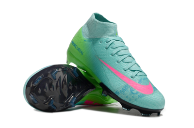 Nike Air Zoom Mercurial Superfly 10 Elite FG High-Tops Football Boots - Jade/Pink/Yellow