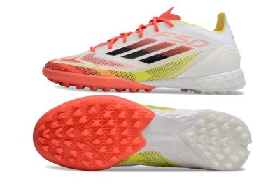 Adidas F50 Pro TF Low-Tops Football Shoes - White/Red/Yellow