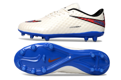 Nike Hypervenom Phantom FG Low-Tops Football Boots - White/Red/Blue