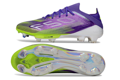 Adidas F50+ Elite Lightstrike Pro FG Low-Tops Football Boots - Purple/Yellow/White