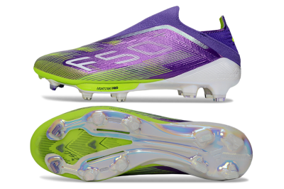 Adidas F50+ Elite Laceless FG Low-Tops Football Boots - Purple/Yellow/White