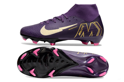 Nike Air Zoom Mercurial Superfly 10 Academy FG High-Tops Football Boots - Purple/White/Gold