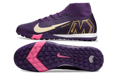 Nike Air Zoom Mercurial Superfly 10 Academy TF High-Tops Football Shoes - Purple/White/Gold