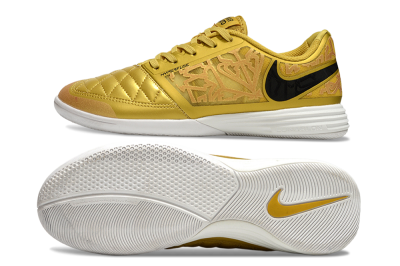 Nike Lunar Gato 2 IC Low-Tops Football Shoes - Gold/Black/White
