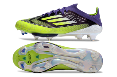 Adidas F50+ Elite Lightstrike Pro FG Low-Tops Football Boots - Purple/Yellow/White