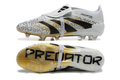 Adidas Predator 25 Elite Foldover Tongue FG Low-Tops Football Boots - Grey/Black/Gold