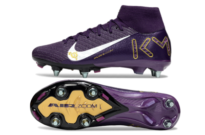 Nike Air Zoom Mercurial Superfly 10 Elite SG High-Tops Football Boots - Purple/White/Gold