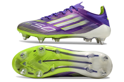 Adidas F50 Elite SG Low-Tops Football Boots - Purple/Silver/Yellow