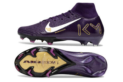 Nike Air Zoom Mercurial Superfly 10 Elite FG High-Tops Football Boots - Purple/White/Gold