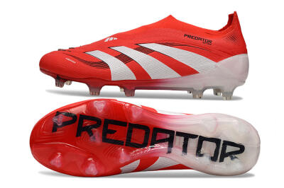Adidas Predator 25 Elite Laceless FG Low-Tops Football Boots - Red/White/Black