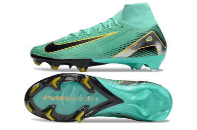 Nike Air Zoom Mercurial Superfly 10 Elite FG High-Tops Football Boots - Jade/Black/Silver/Gold
