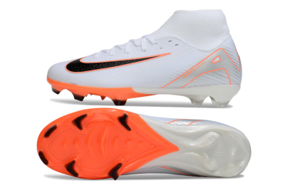 Nike Air Zoom Mercurial Superfly 10 Academy FG High-Tops Football Boots - White/Black/Orange/Silver
