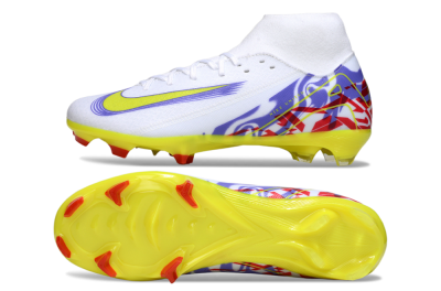 Nike Air Zoom Mercurial Superfly 10 Academy FG High-Tops Football Boots - White/Purple/Yellow/Red