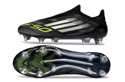 Adidas F50 Elite Laceless SG Low-Tops Football Boots - Black/Silver/Yellow