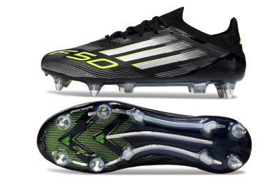 Adidas F50 Elite SG Low-Tops Football Boots - Black/Silver/Yellow