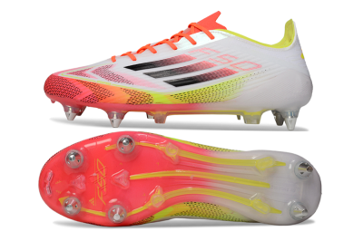 Adidas F50 Elite SG Low-Tops Football Boots - White/Red/Yellow