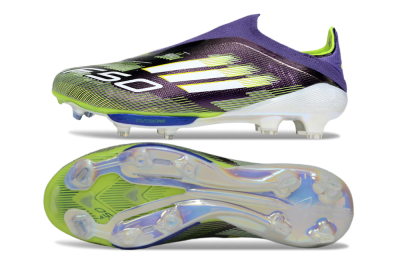 Adidas F50+ Elite Lightstrike Pro Laceless FG Low-Tops Football Boots - Purple/White/Yellow
