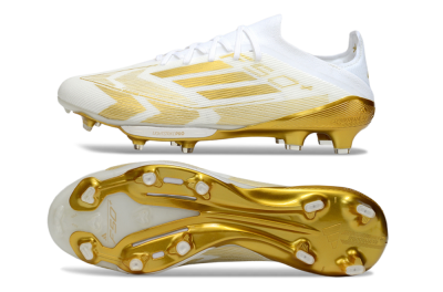 Adidas F50+ Elite Lightstrike Pro FG Low-Tops Football Boots - White/Gold