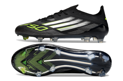 Adidas F50 Elite FG Low-Tops Football Boots - Black/Silver/Yellow