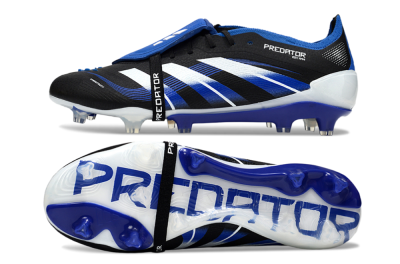 Adidas Predator 25 Elite Foldover Tongue FG Low-Tops Football Boots - Black/White/Blue