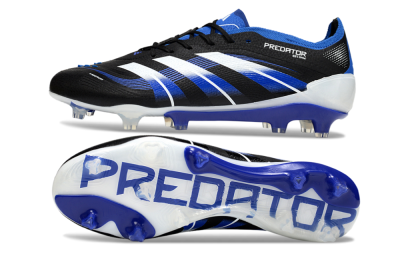 Adidas Predator 25 Elite FG Low-Tops Football Boots - Black/White/Blue