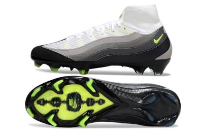 Nike Air Zoom Mercurial Superfly 10 Elite FG High-Tops Football Boots - White/Grey/Yellow