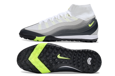 Nike Air Zoom Mercurial Superfly 10 Elite TF High-Tops Football Shoes - White/Grey/Yellow