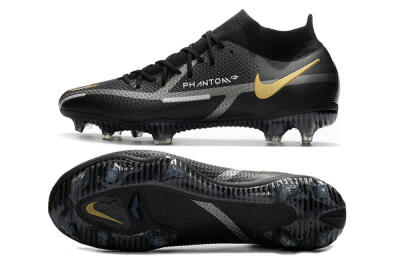 Nike Phantom GT 2 DF FG High-Tops Football Boots - Black/Silver/Gold