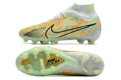 Nike Air Zoom Mercurial Superfly 9 Elite AG High-Tops Football Boots - White/Green/Orange