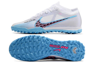 Nike Mercurial Vapor 15 Elite TF Low-Tops Football Shoes - White/Blue/Pink