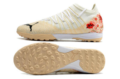 Puma Future Z 1.3 Instinct TF Low-Tops Football Shoes - White/Gold/Red