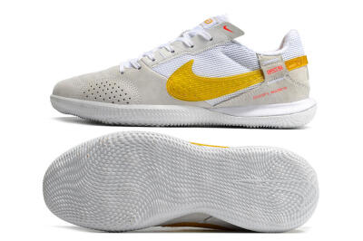 Nike Streetgato IC Low-Tops Football Shoes - Grey/White/Yellow